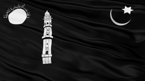 Black Religious Flag Waving Graphic Animation