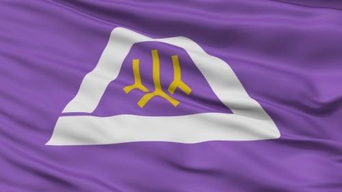 Abstract Purple Flag Waving Loop Background Animation