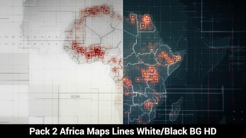 Animated Geometric Africa Map with Digital Data Overlay