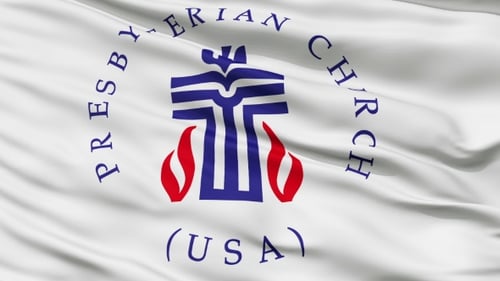 Presbyterian Church (USA) Flag Waving in Wind