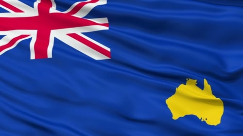 Waving Flag of Cocos Keeling Islands Seamless Loop