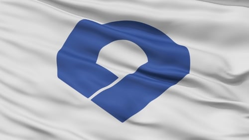 Realistic Waving Flag Emblem Reveal Loop Animation