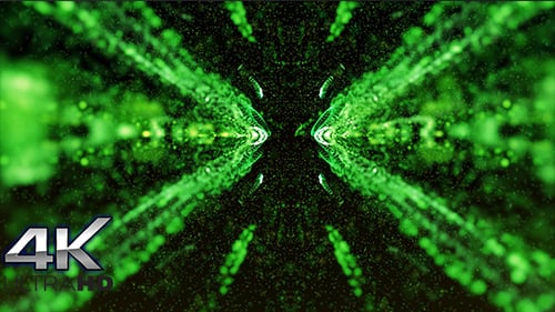 Beautiful Green Kaleido Particles Background