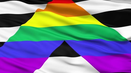 Progress Pride Flag Waving Animation for Diversity and Inclusion
