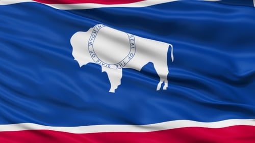 Waving Wyoming State Flag Seamless Animation