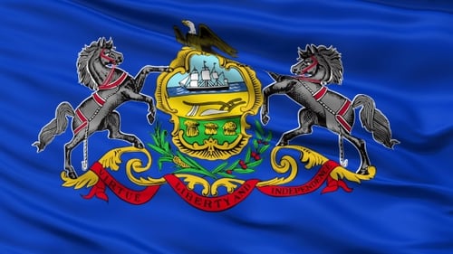 Realistic Waving Pennsylvania State Flag Animation