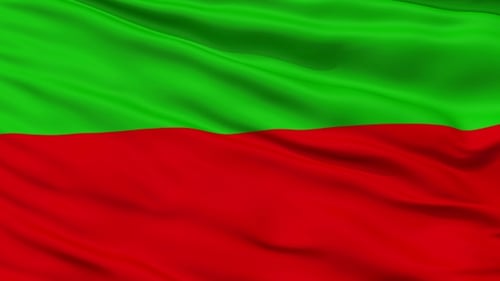 Fluid Green and Red Waving Flag Abstract Background