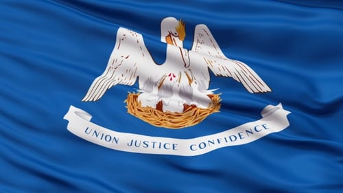 Realistic Waving Flag of Louisiana State