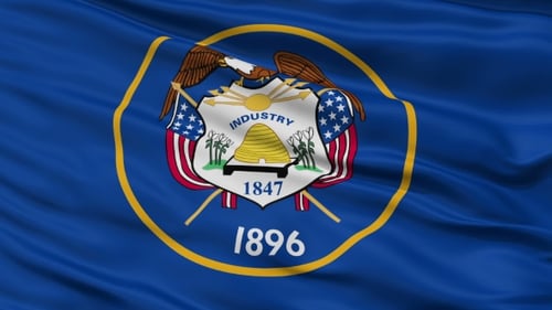 Utah State Flag Waving Animation