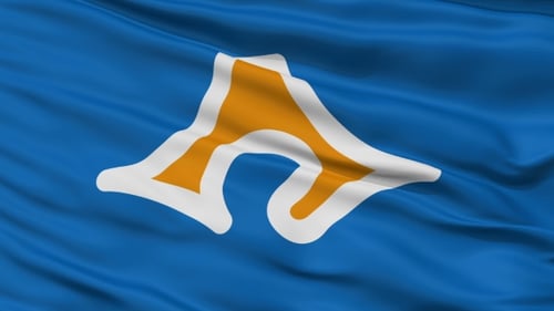 Waving Flag with Abstract Symbol Seamless Loop