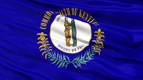 Realistic Waving Flag of the Commonwealth of Kentucky