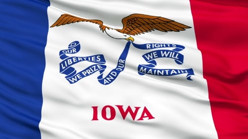 Realistic Waving Iowa State Flag Loop Animation