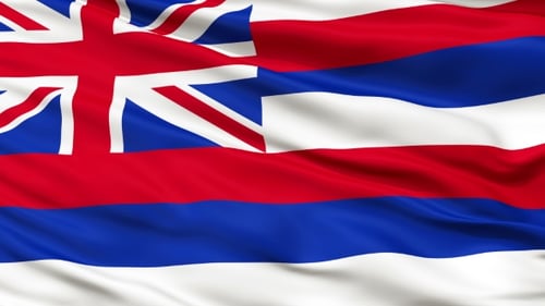 Realistic Waving Hawaii State Flag Animation