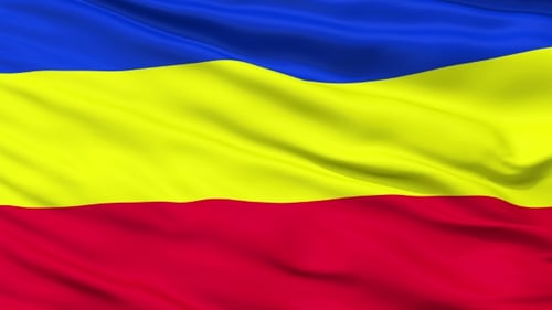 Realistic Blue Yellow Red Waving Flag Seamless Loop