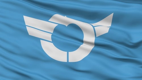 Realistic Waving Flag with Abstract Emblem Animation