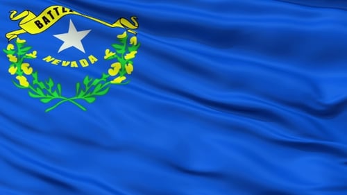 Nevada State Flag Waving Animation Loop