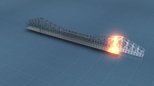Representación De Construcción De Puentes En Blueprint Hd