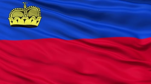 Realistic Waving Flag of Liechtenstein Seamless Loop