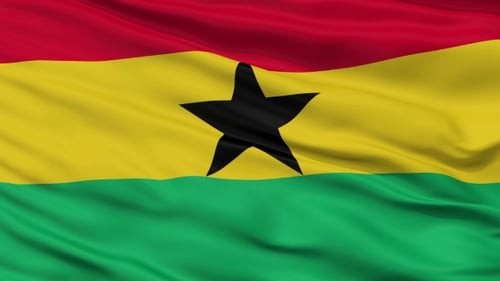 Realistic Waving Ghana Flag Seamless Loop