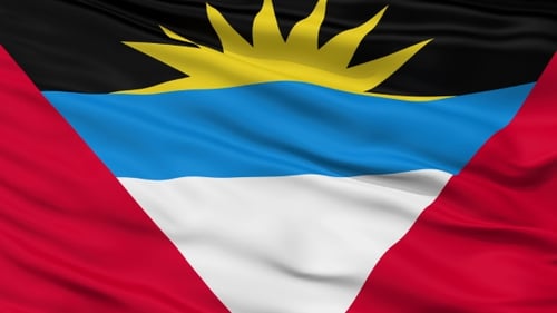 Antigua and Barbuda Flag Realistic Waving Loop Animation