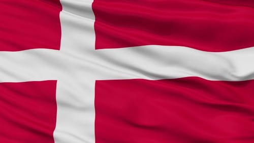 Realistic Waving Flag of Denmark