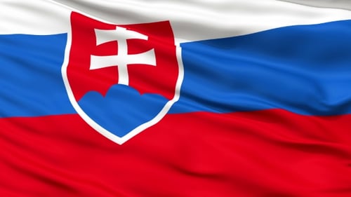 Slovakia Flag Waving Seamless Loop Animation