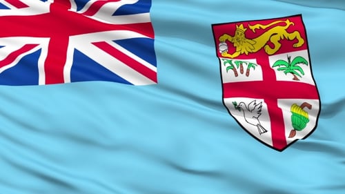 Realistic Waving Fiji National Flag Loop Animation