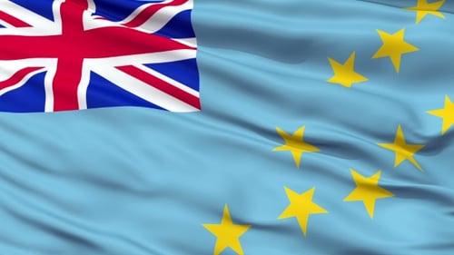 Realistic Tuvalu National Flag Waving Loop Animation