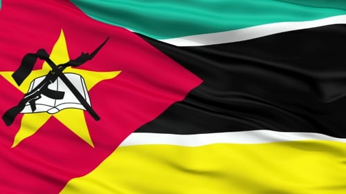 Waving Mozambique Flag Seamless Loop Animation