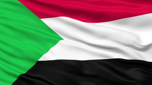 Waving Flag of Sudan Seamless Loop Animation