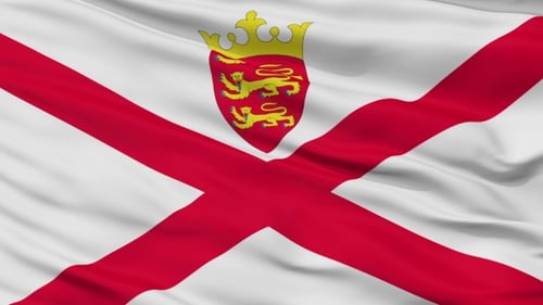 Realistic Waving Flag of Jersey Animation