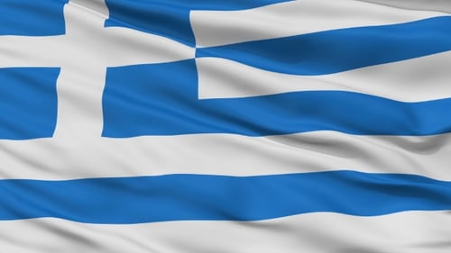 Realistic Waving Greece Flag Seamless Loop Animation