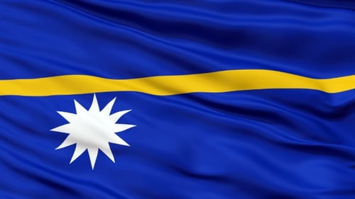 Animated Nauru Flag Waving in the Wind