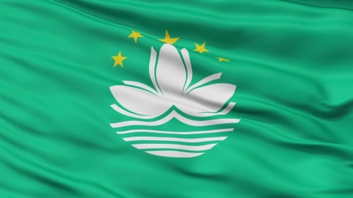 Waving National Flag of Macau