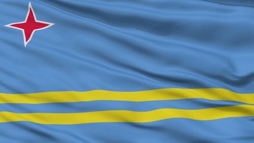 Aruba National Flag Waving Loop Animation
