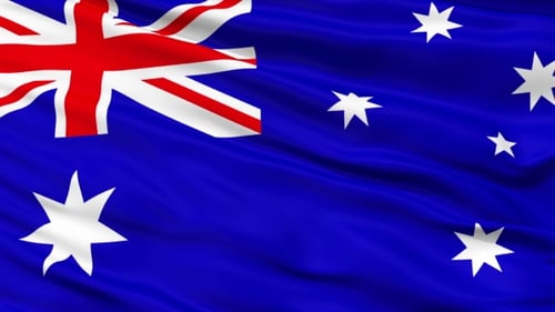 Realistic Waving Australian Flag Loop Animation