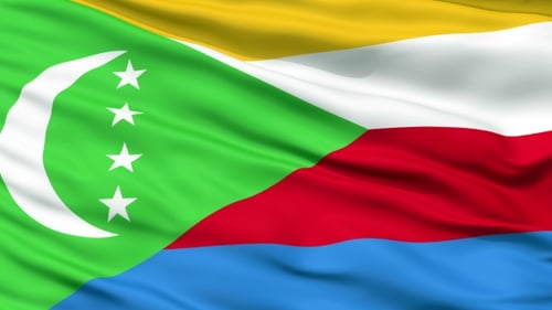 Comoros National Flag Waving Animation