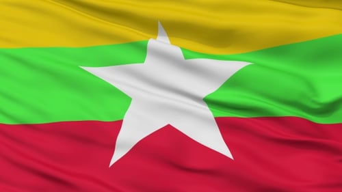 Wehende Nationalflagge von Myanmar