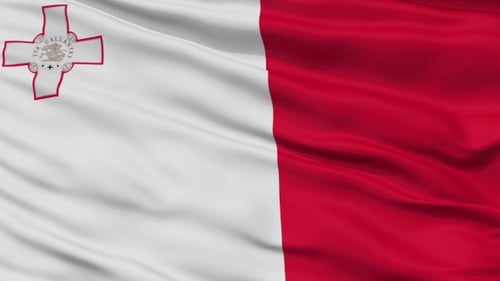 Realistic Malta National Flag Waving Animation