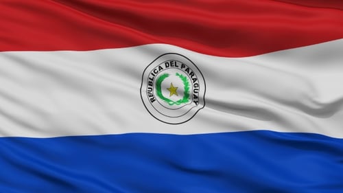 Realistic Waving Paraguay National Flag Seamless Loop