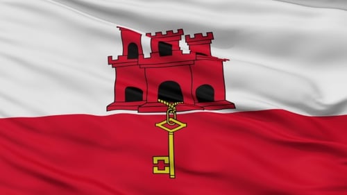 Seamless Looping Waving Gibraltar Flag Animation
