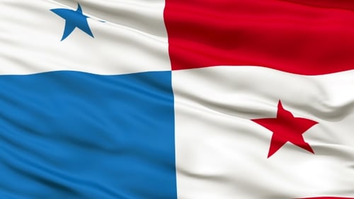 Panama National Flag Waving Seamless Loop Motion Graphic
