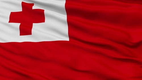 Tonga Flag Waving Seamless Loop Animation
