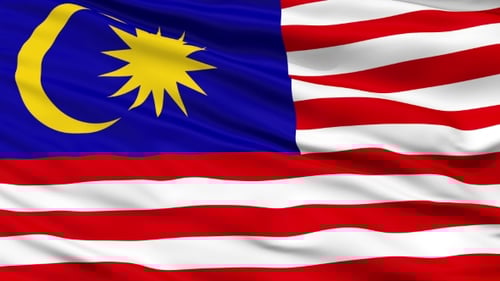 Realistic Seamless Loop of Waving Malaysian Flag