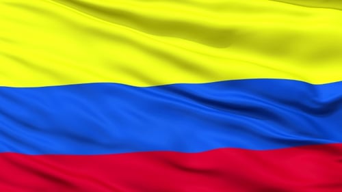 Colombia Flag Waving Seamless Loop Animation