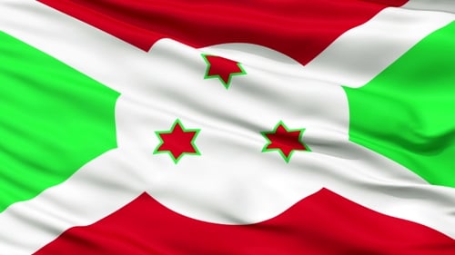 Burundi Flag Waving Realistic Loop Animation