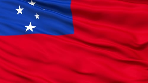 Samoa National Flag Waving Loop Animation