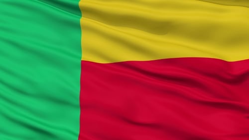 Realistic Waving Flag of Benin Animation