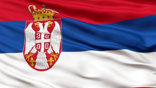 Serbia National Flag Waving Loop Animation