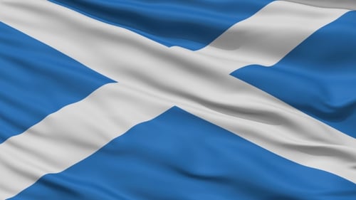 Realistic Waving Scottish Flag Looping Background